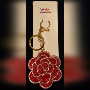 Red Flower Keychain/Bag Charm